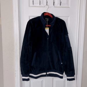 Figs Tiko Sherpa Bomber Jacket Navy Blue Women’s Large